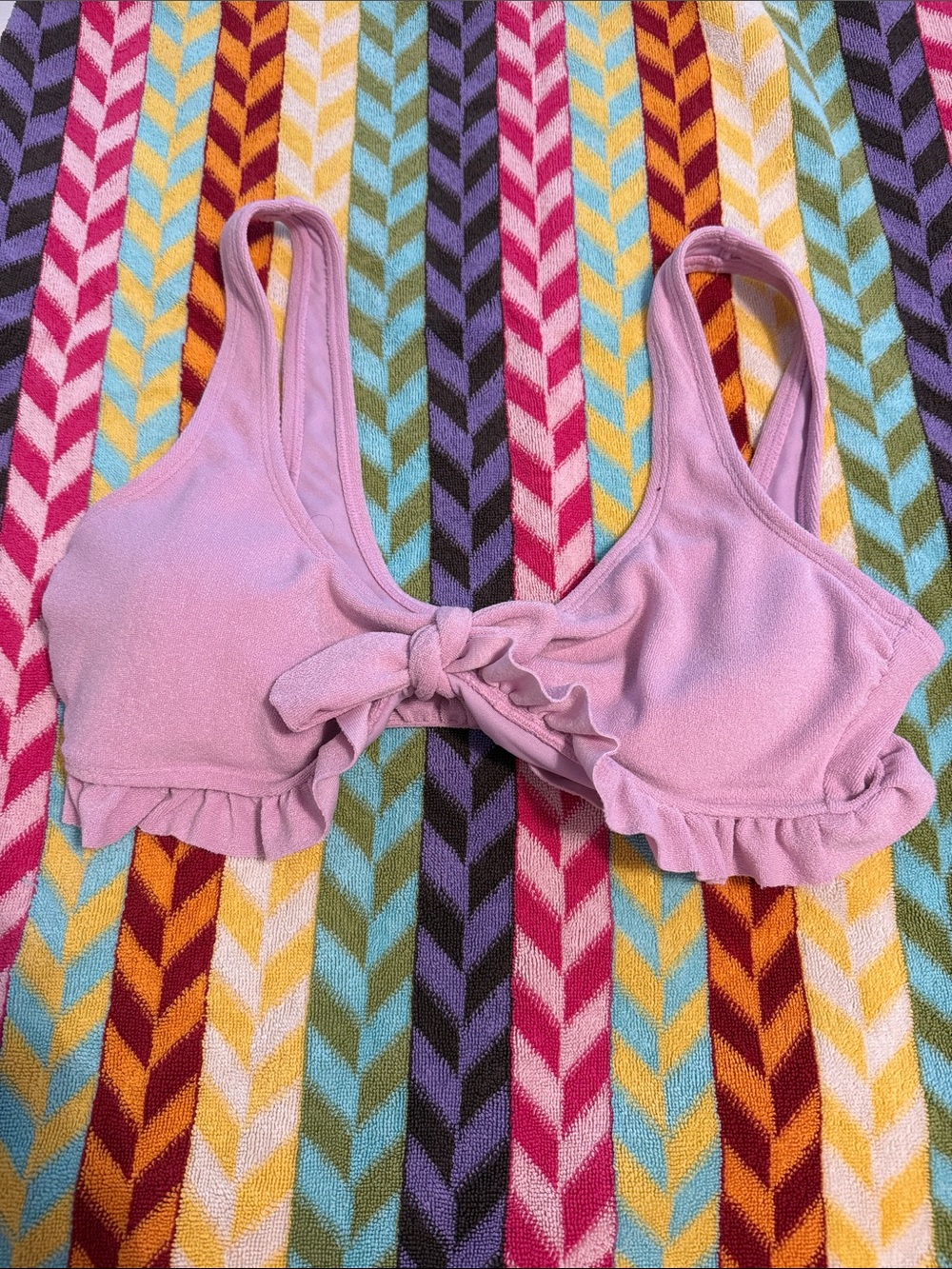 Ninety Lilac Ruffle-Edge Bikini Top